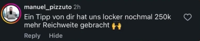 Kommentar: Ein Tipp hat uns 250k mehr Reichweite gebracht